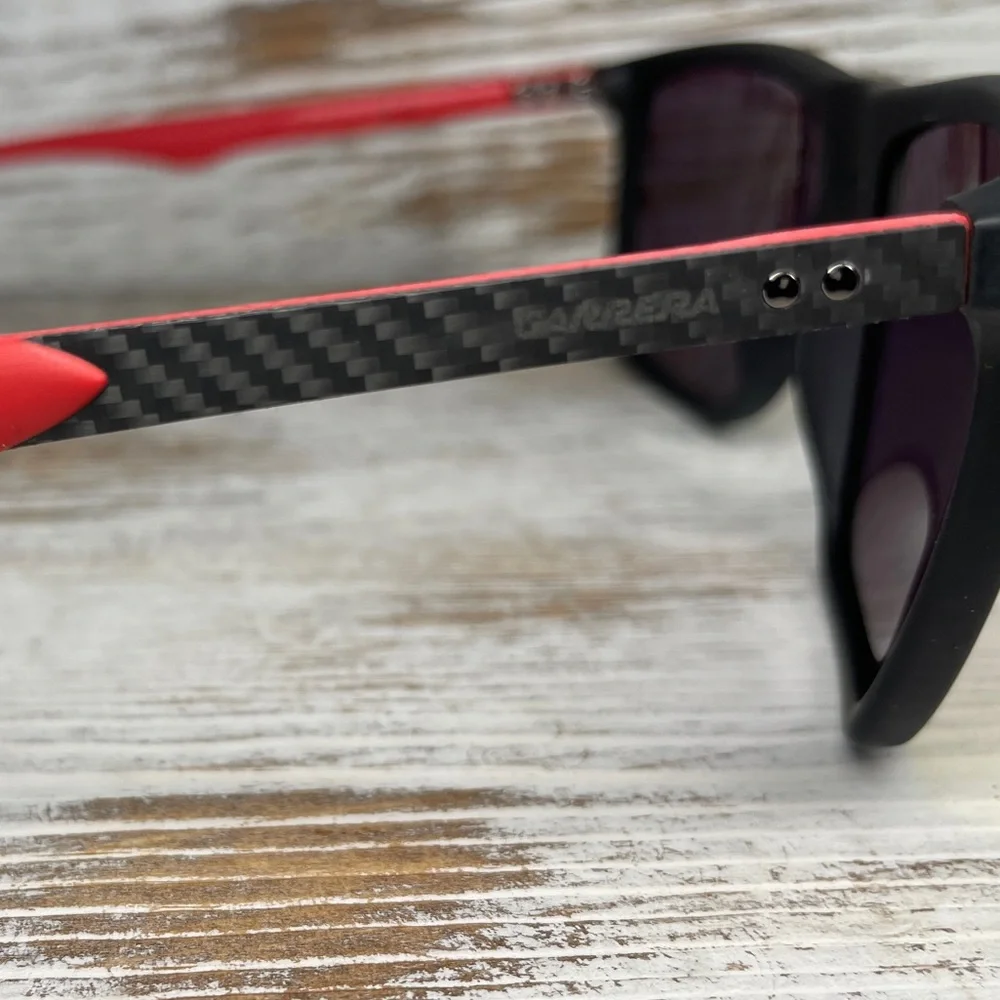CARRERA Sunglasses Mirrored Square Lenses Carbon Fiber Unisex Mens Womens